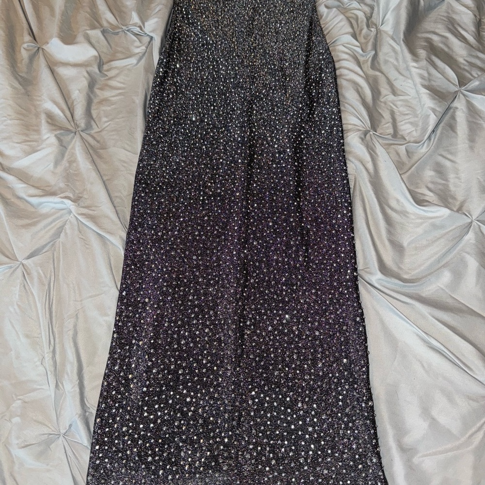 AKIRA Black and Silver Maxi Dress